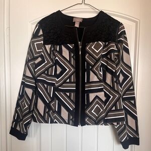 Chico Black and White Patterned Bomber Jacket